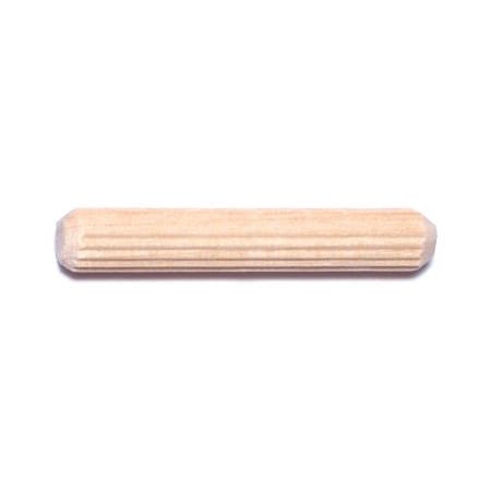 Midwest Fastener 1/4" x 1-1/2" Birch Wood Fluted Dowel Pins 40PK 66781